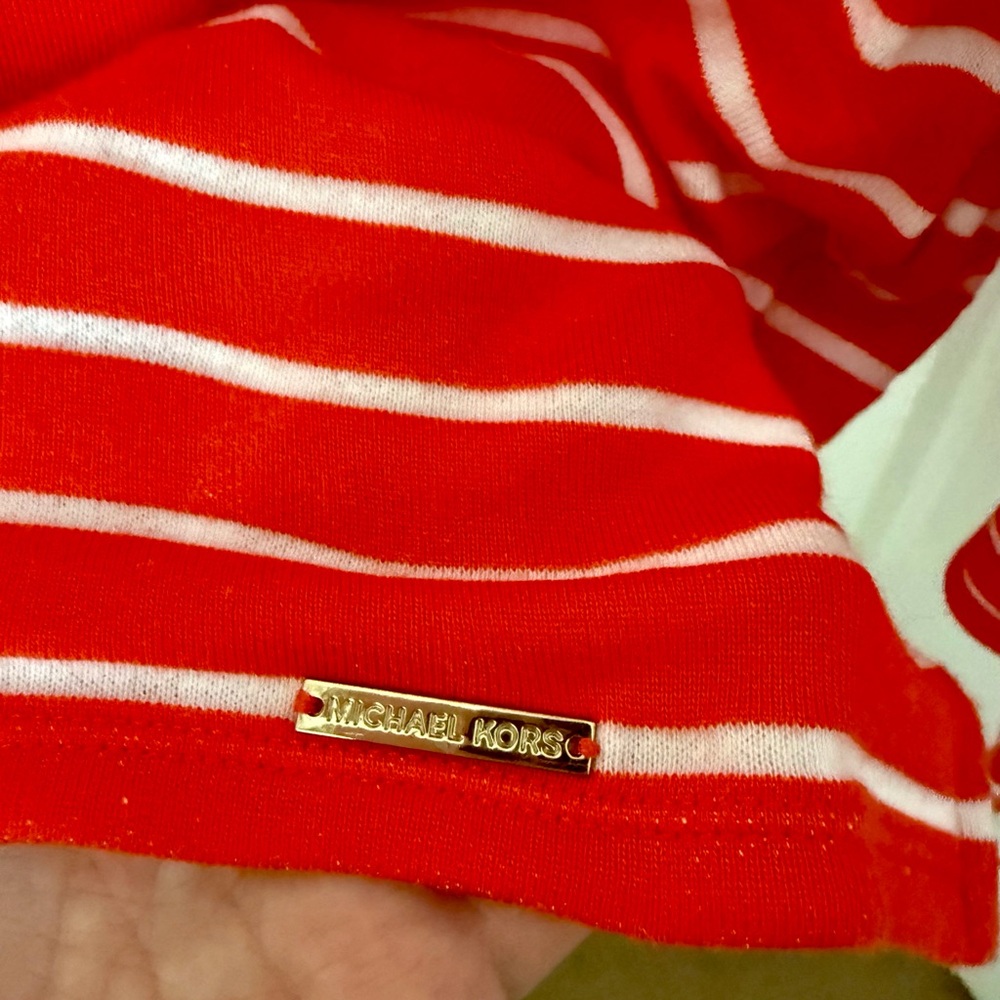 🍓3 for $25 Michael Kors Red and White Striped Hooded Top - Picture 3 of 5